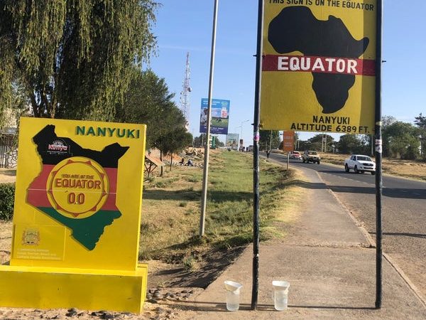 Crossing the equator at Nanyuki